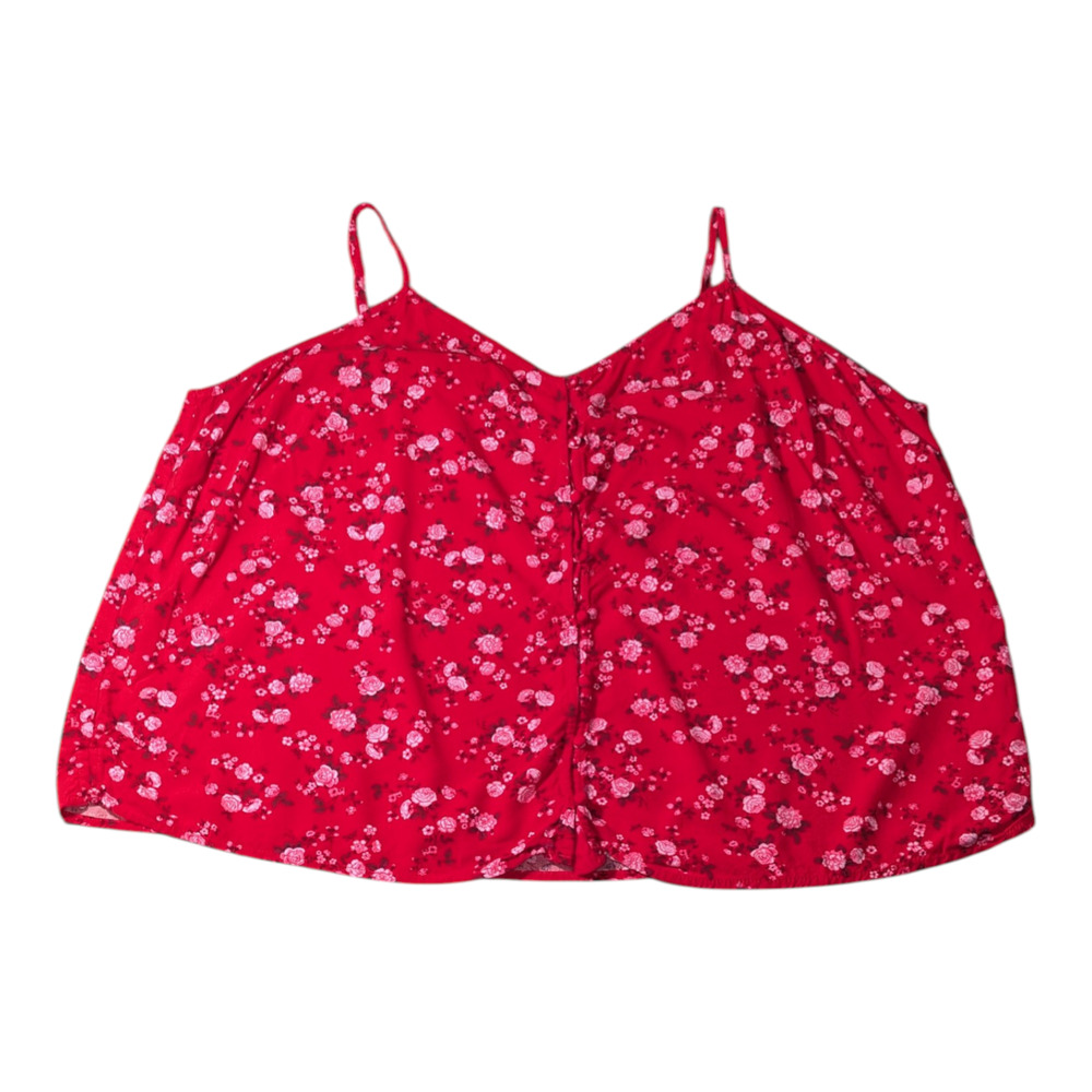 Old Navy Red Floral Cami Top With Adjustable Spaghetti Straps Size XXL EUC